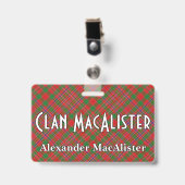 Snappy Clan MacAlister Tartan Ausweis (Vorderseite mit Clip)