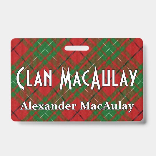 Snappy Clan MacAulay Tartan Ausweis (Vorderseite)
