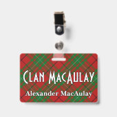 Snappy Clan MacAulay Tartan Ausweis (Vorderseite mit Clip)