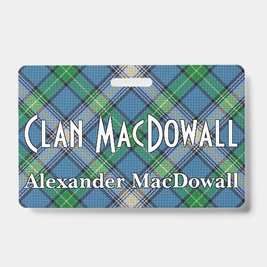 Snappy Clan MacDowall Tartan Ausweis (Vorderseite)