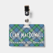 Snappy Clan MacDowall Tartan Ausweis (Vorderseite mit Clip)