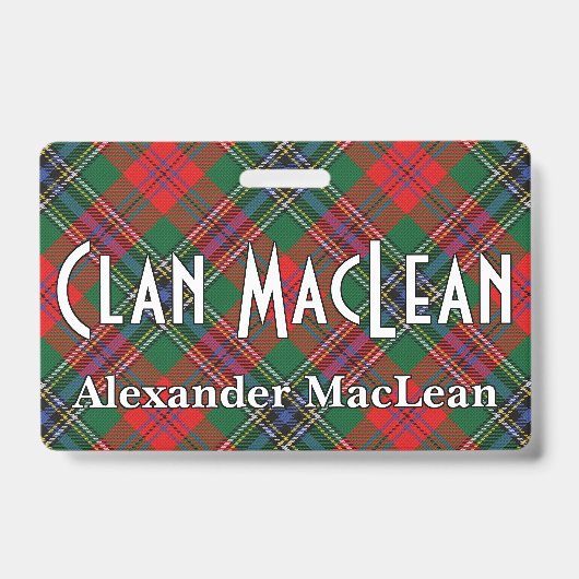 Snappy Clan MacLean Red Tartan Ausweis (Vorderseite)