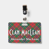 Snappy Clan MacLean Red Tartan Ausweis (Vorderseite mit Clip)