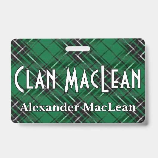 Snappy Clan MacLean Tartan Ausweis (Vorderseite)