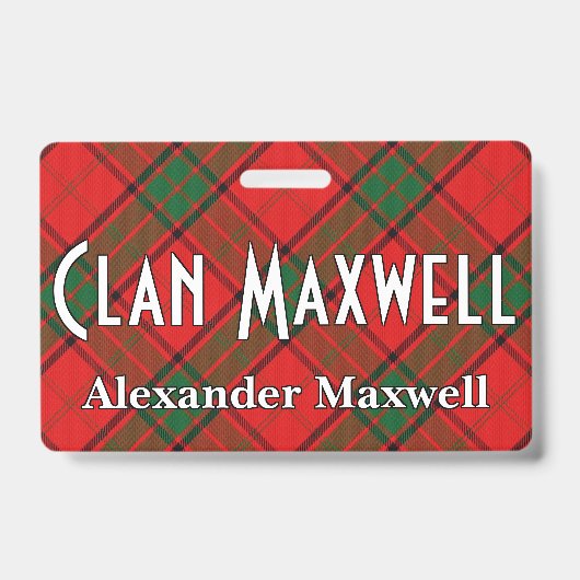 Snappy Clan Maxwell Tartan Ausweis (Vorderseite)