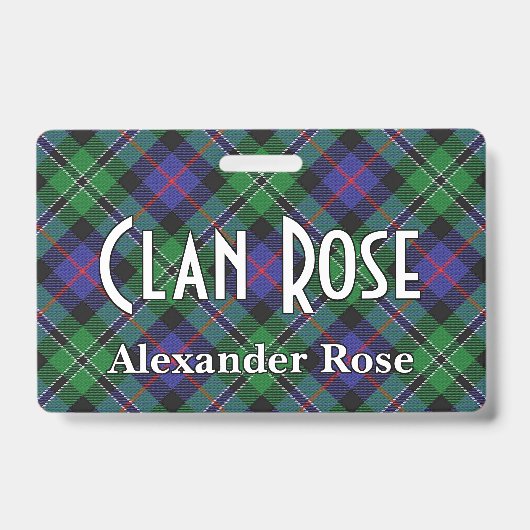 Snappy Clan Rose Tartan Ausweis (Vorderseite)