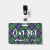 Snappy Clan Rose Tartan Ausweis (Vorderseite mit Clip)