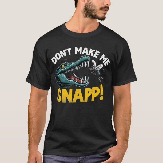 Snappy Croc Funny Warning T-Shirt (Vorderseite)