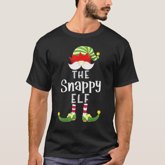 Snappy Elf Group Christmas Pajama Party T-Shirt (Vorderseite)