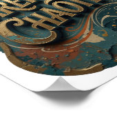 Snappy Gold CAREFULLY CHAOTIC 3D Text Art v2 Poster (Ecke)