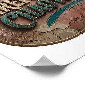 Snappy Gold CAREFULLY CHAOTIC 3D Text Kunst Poster (Ecke)