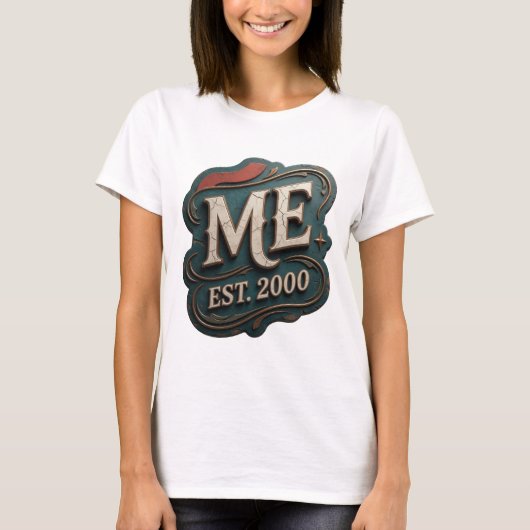 Snappy Gold ME EST 2000 Statement Design T-Shirt (Vorderseite)