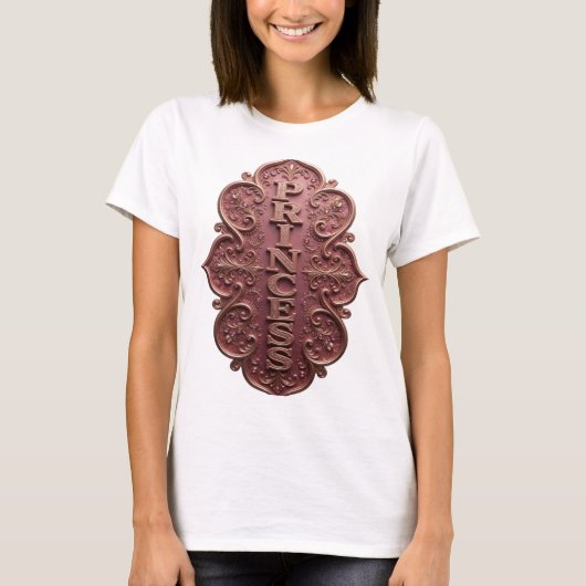 Snappy Gold PRINCESS Text Design T-Shirt (Vorderseite)