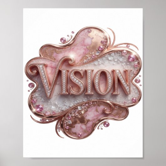 Snappy Gold VISION 3D Text Kunst Poster (Vorne)