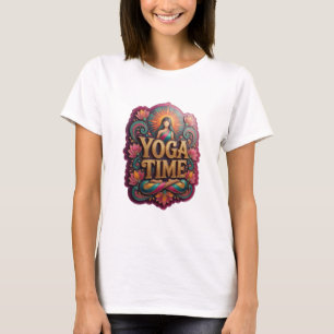 Snappy Gold YOGA TIME Künstlerisches Motiv T-Shirt