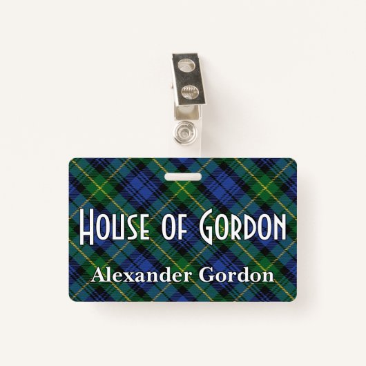 Snappy House of Gordon Tartan Ausweis (Vorderseite mit Klammer)