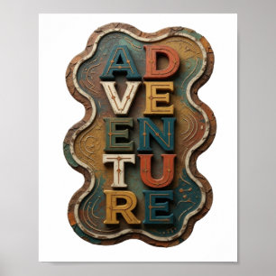 Snappy Orange ABENTEUER Statement Design Poster