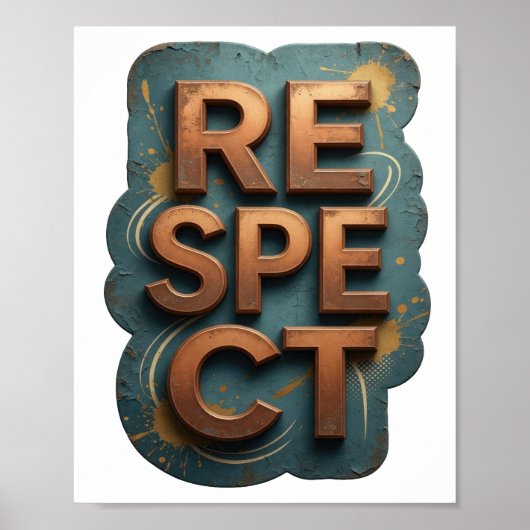 Snappy Orange RESPECT Druck Poster (Vorne)