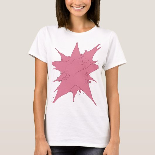 Snappy Pink PINK SPLASH Text Design T-Shirt (Vorderseite)