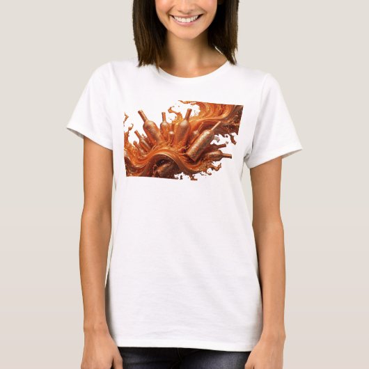 Snappy Red ABSTRACT ART Statement Tee (Vorderseite)