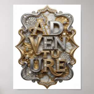 Snappy Silver Abenteuer Textdesign Poster