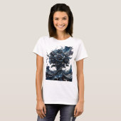 Snappy Silver ABSTRACT ART Statement T-Shirt (Vorne ganz)