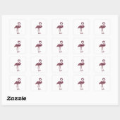 Snappy Silver FLAMINGO-Aufkleber Design Quadratischer Aufkleber (Blatt)
