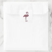 Snappy Silver FLAMINGO-Aufkleber Design Quadratischer Aufkleber (Tasche)