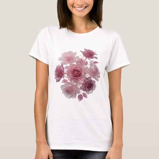 Snappy Silver GLAMOROUS ROSES Tee (Vorderseite)