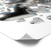 Snappy Silver HEARTS OF GLASS 3D Text Kunst Poster (Ecke)