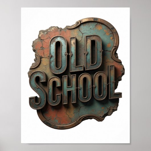 Snappy Silver OLD SCHOOL Druck Poster (Vorne)