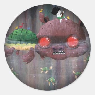 Snappy Turtle - Fade to Black Runder Aufkleber