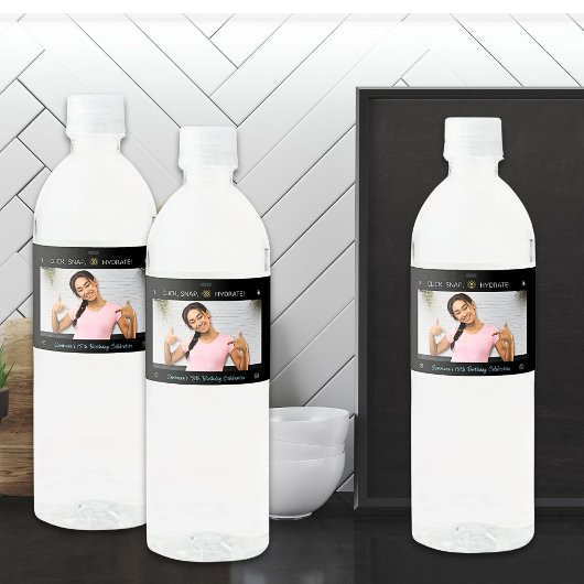 Snapshot Birthday Foto Wasserflaschenetikett