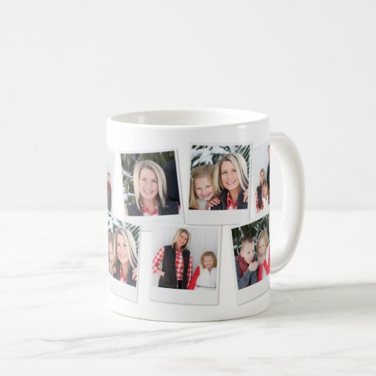 Snapshot Collage Grandparents Photo Christmas Gift Kaffeetasse (VorderseiteRechts)