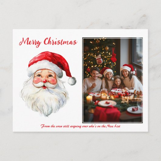 Snapshot des Weihnachtsmanns Feiertagspostkarte (Vorderseite)