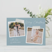 Snapshot | Frohe Weihnachten Zwei-Foto-Weihnachtsk (Stehend Vorderseite)