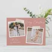 Snapshot | Frohe Weihnachten Zwei-Foto-Weihnachtsk (Stehend Vorderseite)