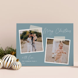 Snapshot | Frohe Weihnachten Zwei-Foto-Weihnachtsk