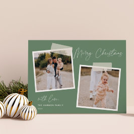 Snapshot | Frohe Weihnachten Zwei-Foto-Weihnachtsk