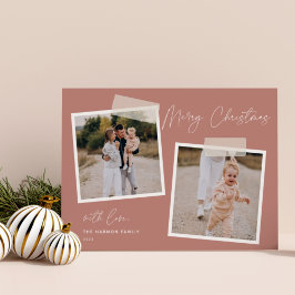 Snapshot | Frohe Weihnachten Zwei-Foto-Weihnachtsk