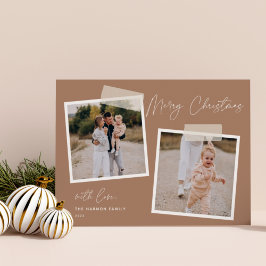 Snapshot | Frohe Weihnachten Zwei-Foto-Weihnachtsk