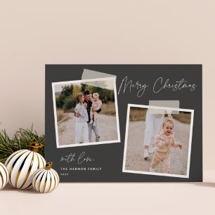 Snapshot   Frohe Weihnachten Zwei-Foto-Weihnachtsk