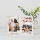 Snapshot Frohe Weihnachten Zwei-Foto-Weihnachtskar (Stehend Vorderseite)