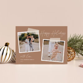 Snapshot | Happy Holidays Two Foto Holiday Card Feiertagskarte