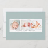Snapshot | Moderne Lässige Geburt von zwei Fotos Ankündigung (Rückseite)