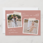 Snapshot | Weltfrieden Zwei Foto Ferienkarte Feiertagskarte (Vorderseite)