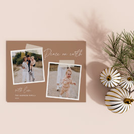 Snapshot | Weltfrieden Zwei Foto Ferienkarte Feiertagskarte