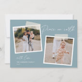 Snapshot | Weltfrieden Zwei Foto Ferienkarte Feiertagskarte (Vorderseite)