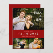 Snapshots Hochzeitsszenarien in Red Save the Date (Vorne/Hinten)