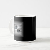 Snare Drum ~ 3-D Sheet Music ~ Silver & Black Back Kaffeetasse (Vorderseite Links)
